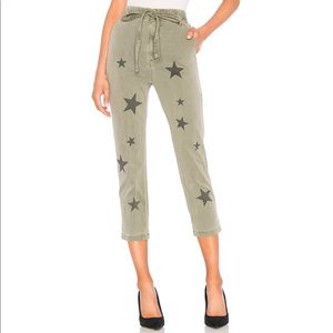 Sundry Khaki Star Pattern Capris